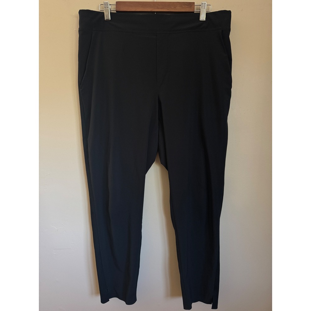 Athleta Brooklyn Ankle Pant Women 14 Black Tapered Stretch Travel Commute